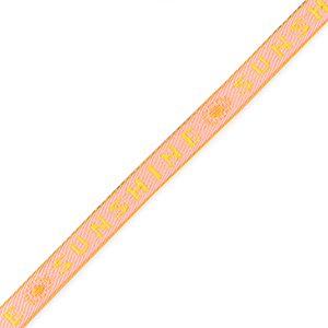 Nastro con testo "sunshine" giallo-rosa