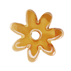 Perline di ceramica greca DQ fiore giallo caldo