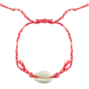 Braccialetti alla moda conchiglia ciprea rosso-rosa