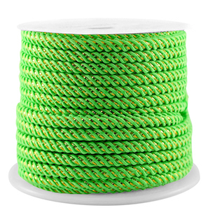 Cordoncino alla moda 3mm verde neon-oro