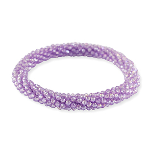 Bracciali con perline sfaccettate viola