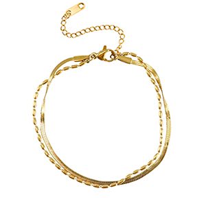 Bracciali in acciaio inossidabile doppio giro oro