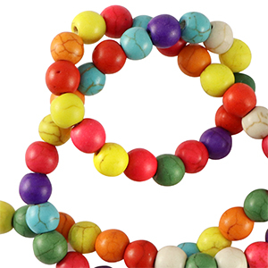 Perline in pietra naturale howlite 6mm multicolore