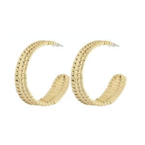 Orecchini alla moda in rattan bianco natural