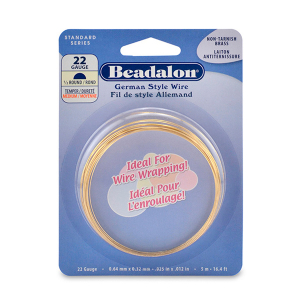 Beadalon Filo stile tedesco semitondo 22Gauge oro