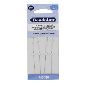 Beadalon ago flessibili 6.3cm (extra fine) argento