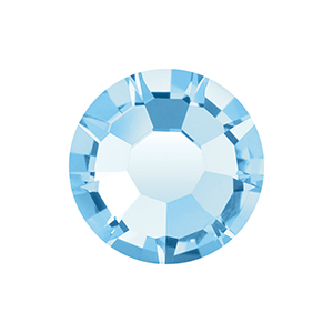 Pietra di nascita Marzo Preciosa SS16 a fondo piatto (4mm) Aquamarine blue
