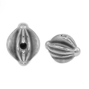 Perline in acciaio inossidabile decore argento antico