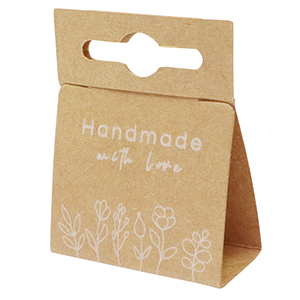 Cartoncini per bigiotteria "handmade with love" fiori marrone