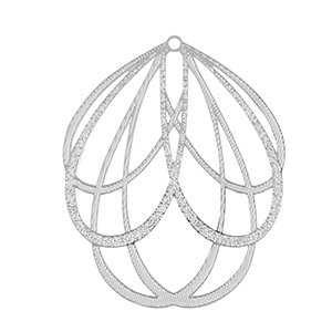 Ciondoli in acciaio inossidabile boh&eacute;mien fiore argento