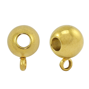 Perline in acciaio inossidabile con anellino 8mm oro