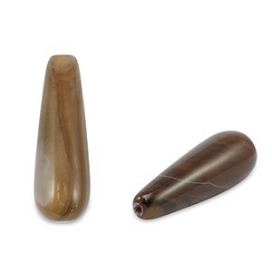Perline in pietra naturale Agata goccia marrone