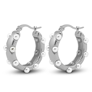 Orecchini in acciaio inossidabil Imitazione di perle argento