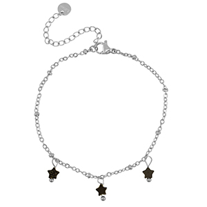 Bracciali in acciaio inossidabile stella argento-nero