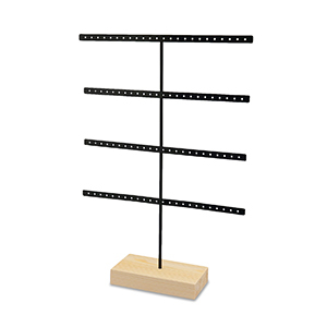 Espositore per bigiotteria per orecchini natural-nero