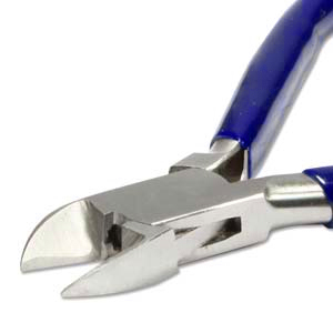 Beadsmith Pinza a taglio laterale con molla blu-argento