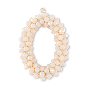 Orecchini sfaccettati ovale bianco vaniglia