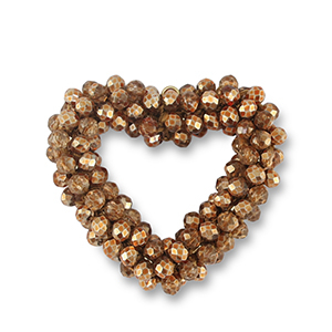Ciondoli sfaccettati cuore marrone rame