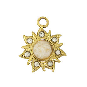 Ciondoli in acciaio inossidabile fiore oro /