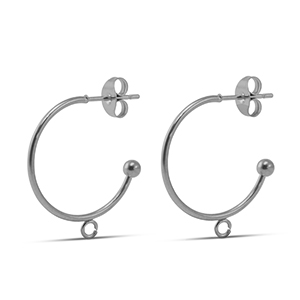 Orecchini in acciaio inossidabile 19mm argento