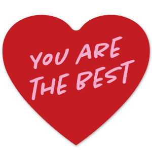 Espositori bigiotteria in cartoncino Cuore "you are the best" rosso-rosa