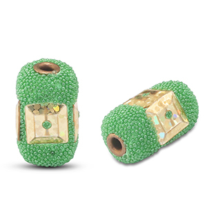 Perline in stile boh&eacute;mien verde-oro