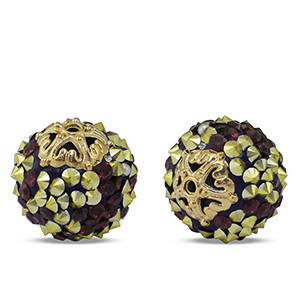 Perline in stile boh&eacute;mien viola scuro-oro