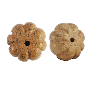 Perline in pietra naturale Quarzite fiore marrone