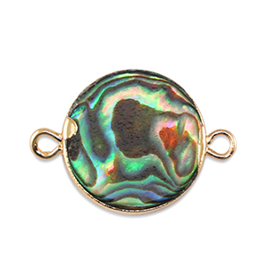 BQ Perle di acqua dolce distanziatore rotondo oro-verde oceano