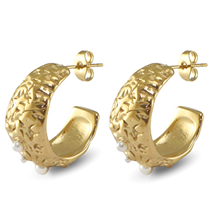 Orecchini in acciaio inossidabil Imitazione di perle oro