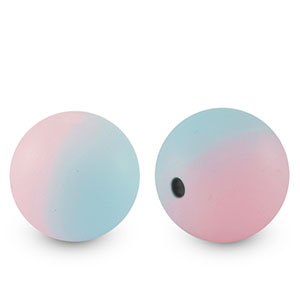 Perline di silicone 15mm blu-rosa
