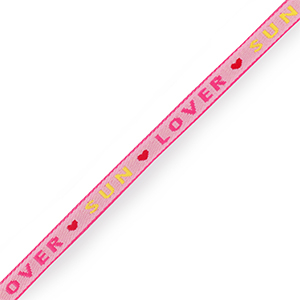 Nastro con testo "sun & love" rosa chiaro