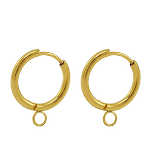Orecchini in acciaio inossidabile a cerchio 16mm oro