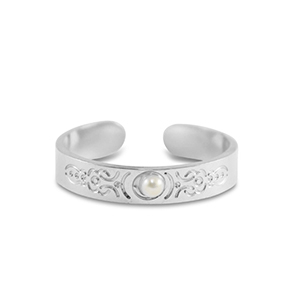 Anelli in acciaio inossidabile perle argento