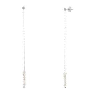 Orecchini in acciaio inossidabile perle argento