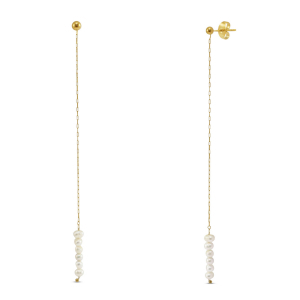 Orecchini in acciaio inossidabile perle oro