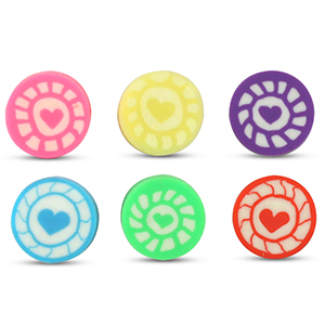 Perline di polimero tonde cuore multicolore