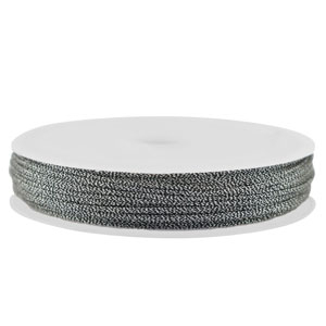 Coda di topo intrecciato 1mm grigio scuro-argento metallico