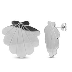 Orecchini in acciaio inossidabile conchiglia argento