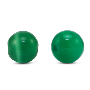 Perline di vetro 6 mm Occhio di gatto verde scuro