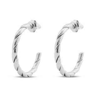 Orecchini in acciaio inossidabil a cerchio argento