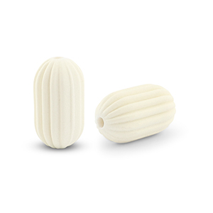 Perline in acrilico ovale biancastro