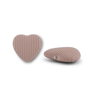 Perline in acrilico cuore marrone taupe