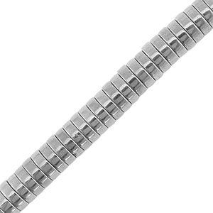 Perline di ematite disco 6mm argento