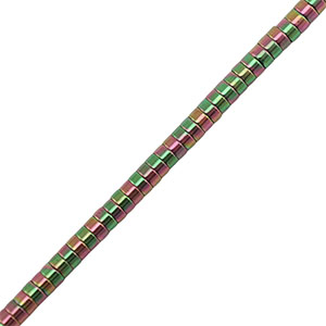 Perline di ematite disco 2mm verde-rosa-rivestimento AB