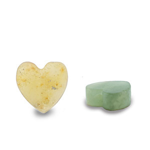 Perline in pietra naturale Quarzo cuore verde turchese multicolore