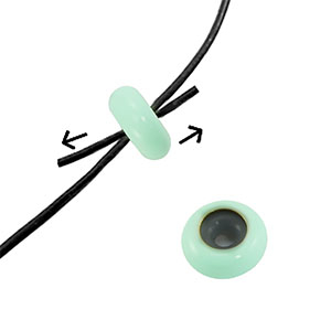 Chiusura con perline scorrevoli smalto 10x4mm verde menta