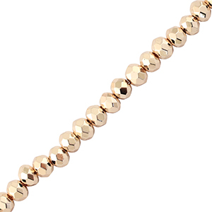 Perline sfaccettate 4x3mm rondella champagne metallico