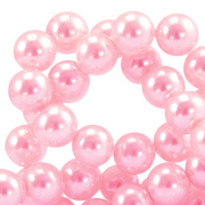 Perline di vetro con effetto perlato 8 mm alta qualit&agrave; rosa chiaro