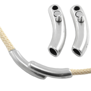 Chiusura magnetica di metallo DQ per cordoncino (Dreamz) 5 mm argento antico (privo di nichel)